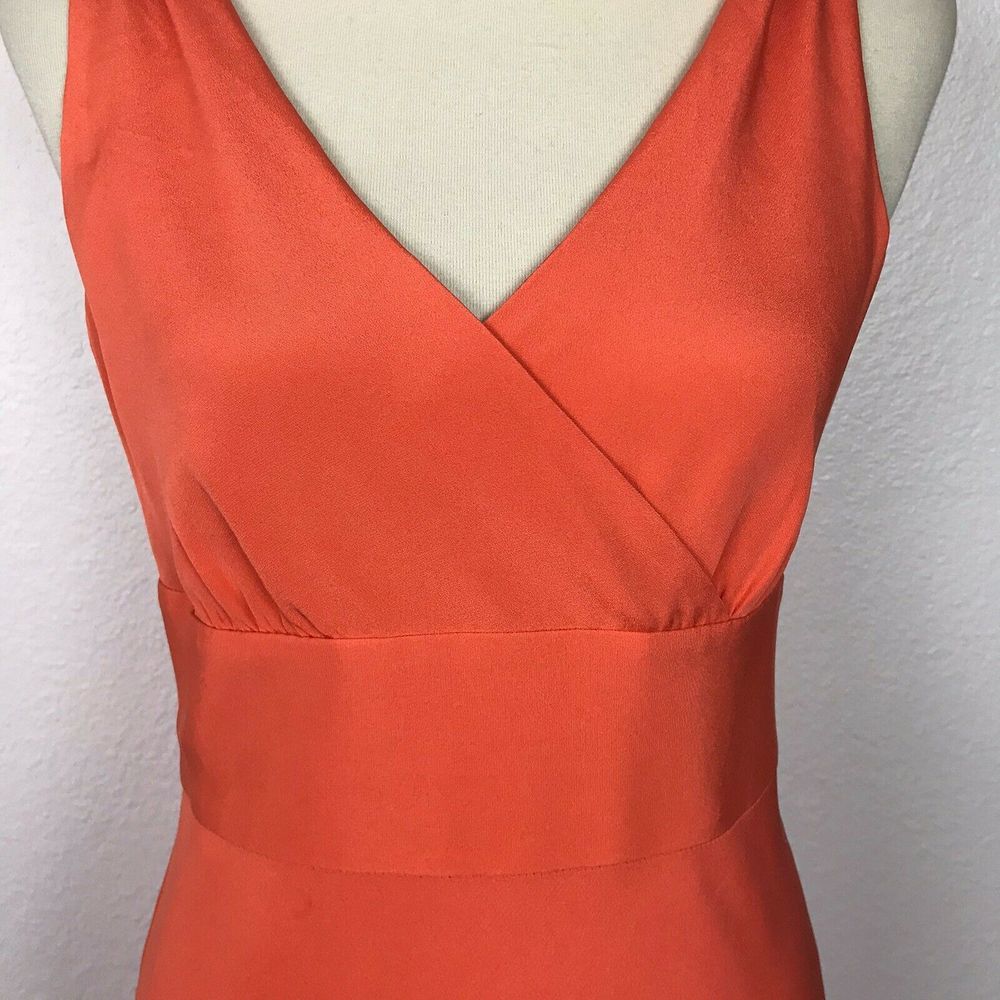 J.Crew Silk Orange Lined Fit Flare Dress - Picture 4 of 8